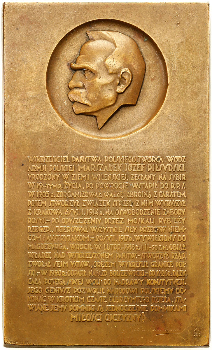 II RP. Plakieta Józef Piłsudski MW, 1931